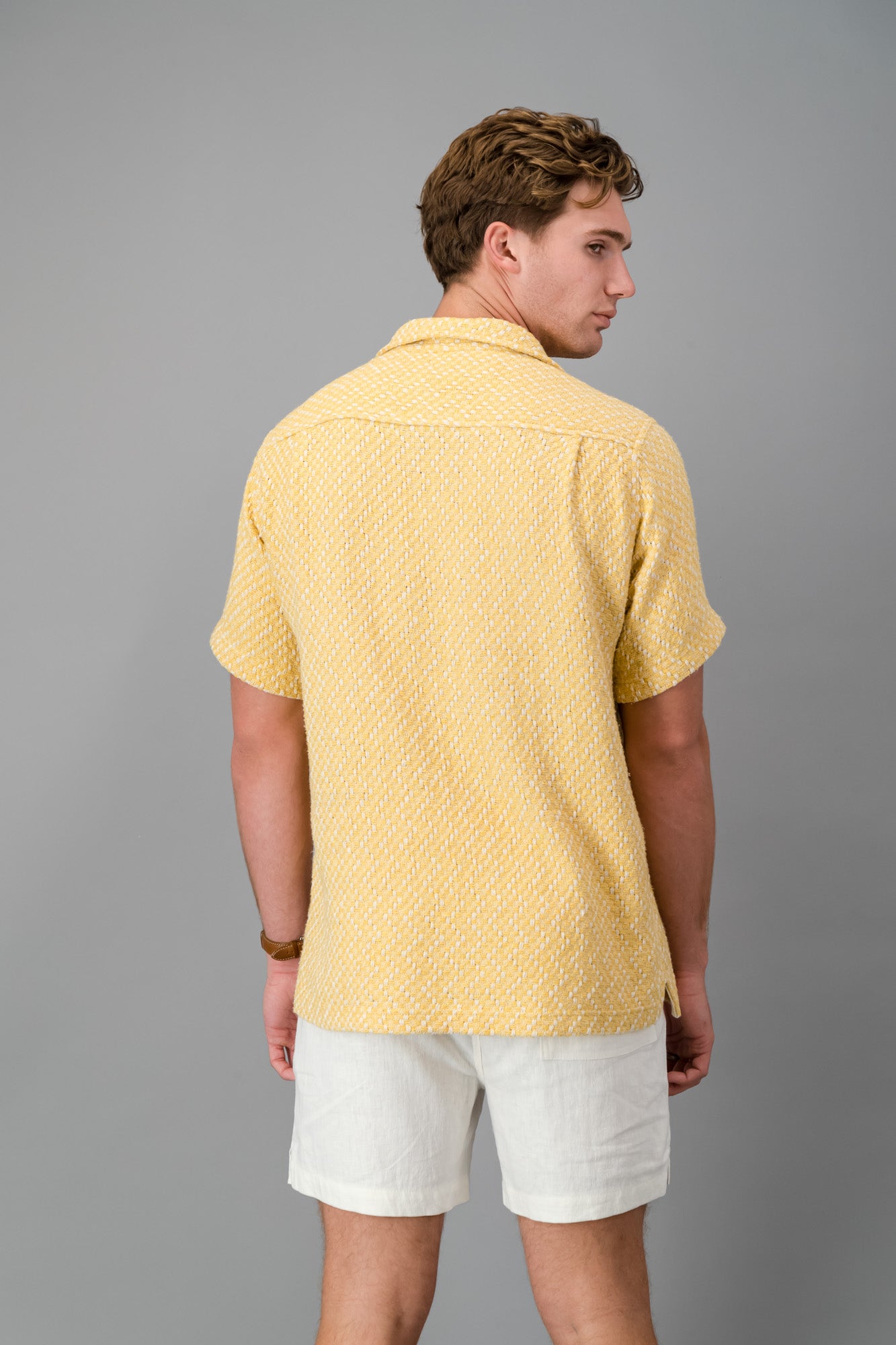 SS Shirt Cotton Hopsack Canary Yellow