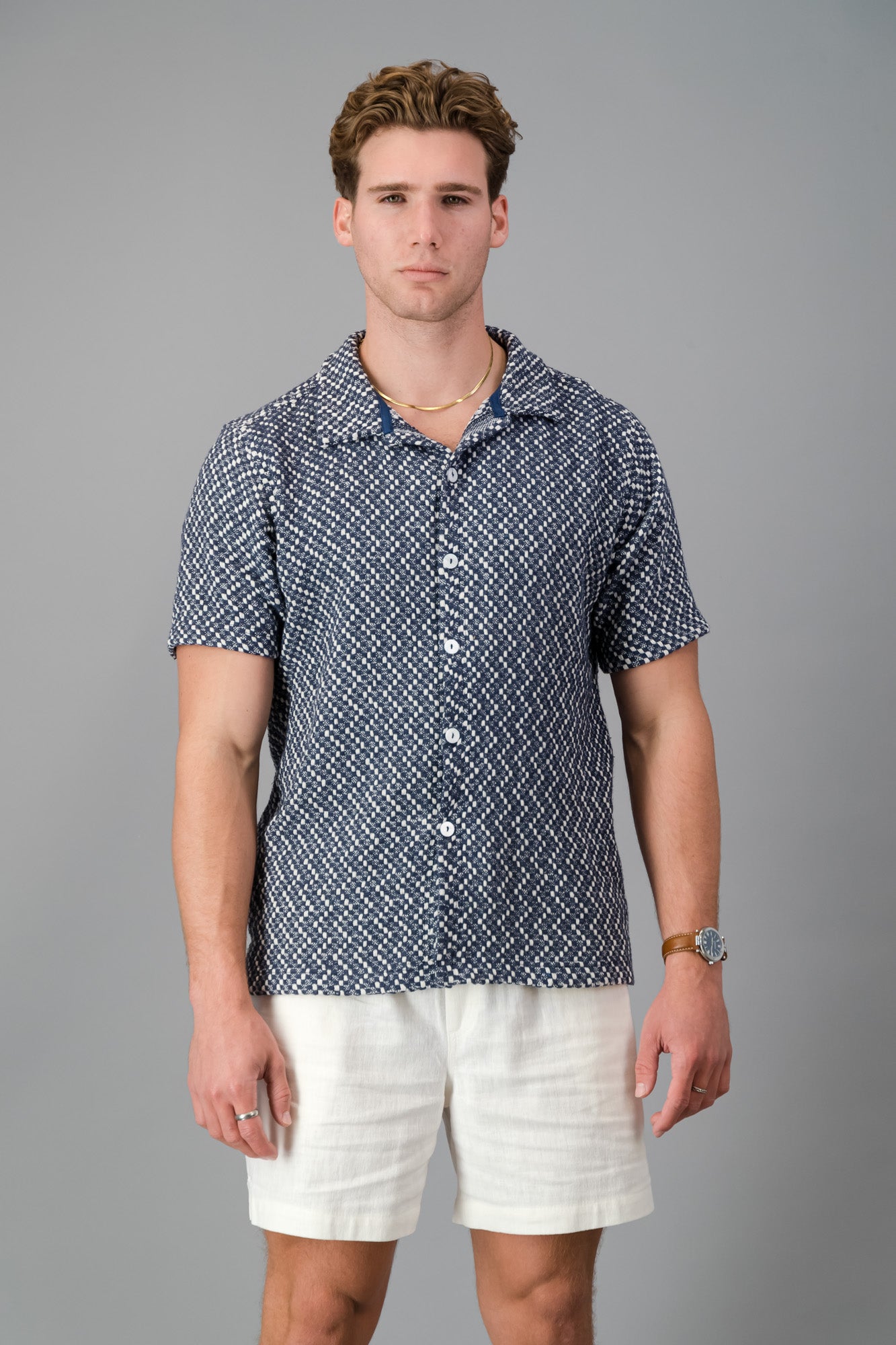 SS Shirt Cotton Hopsack Navy