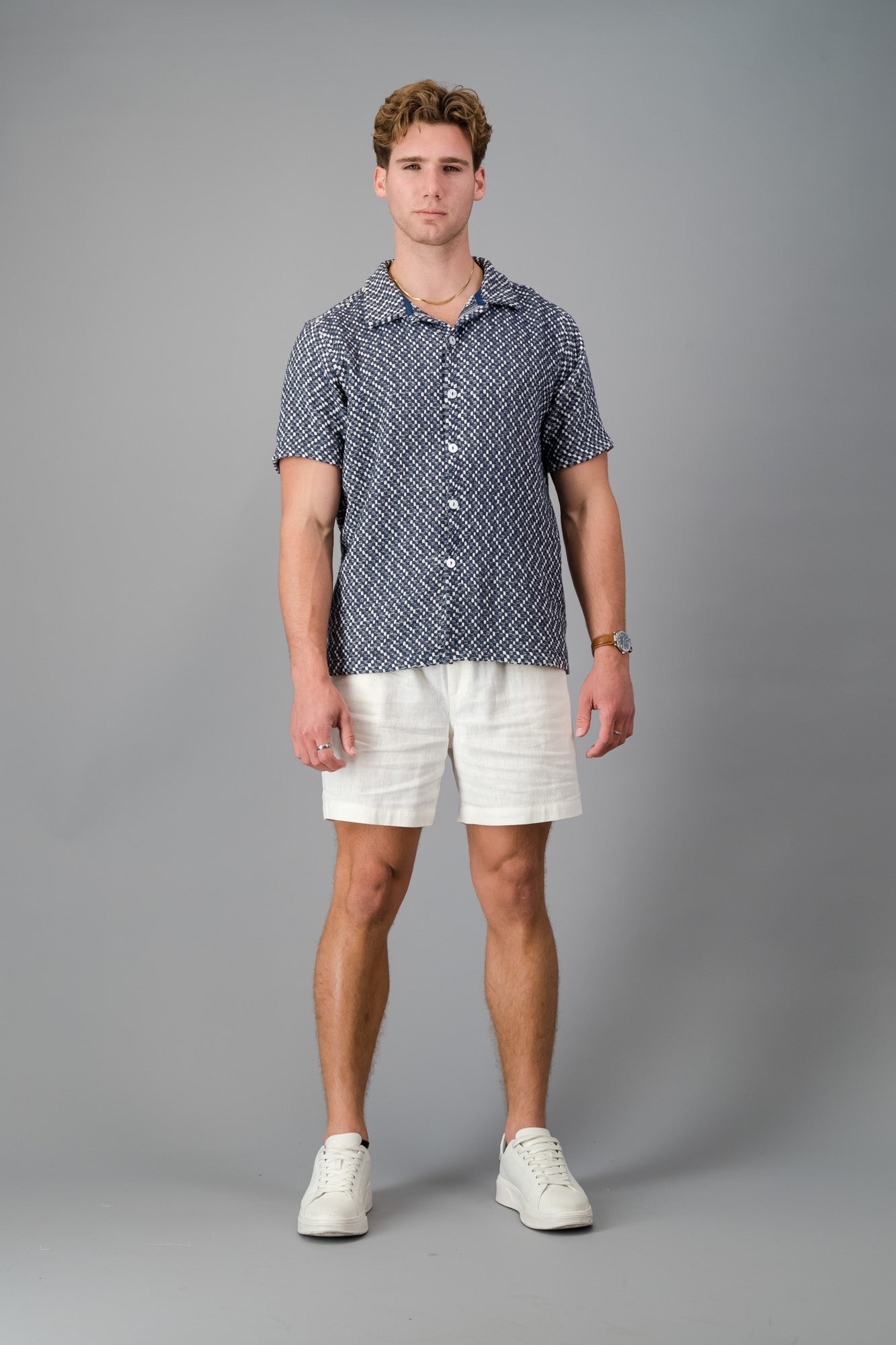 SS Shirt Cotton Hopsack Navy