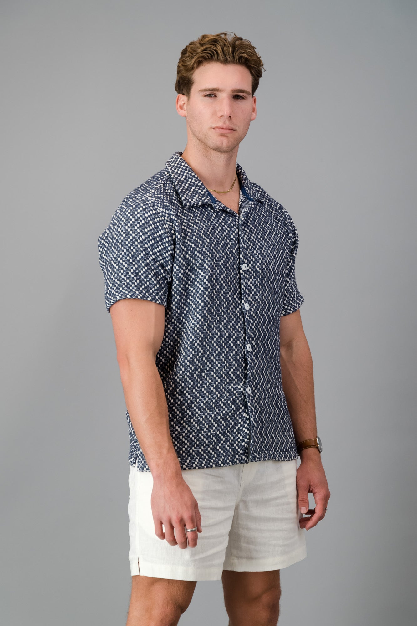 SS Shirt Cotton Hopsack Navy