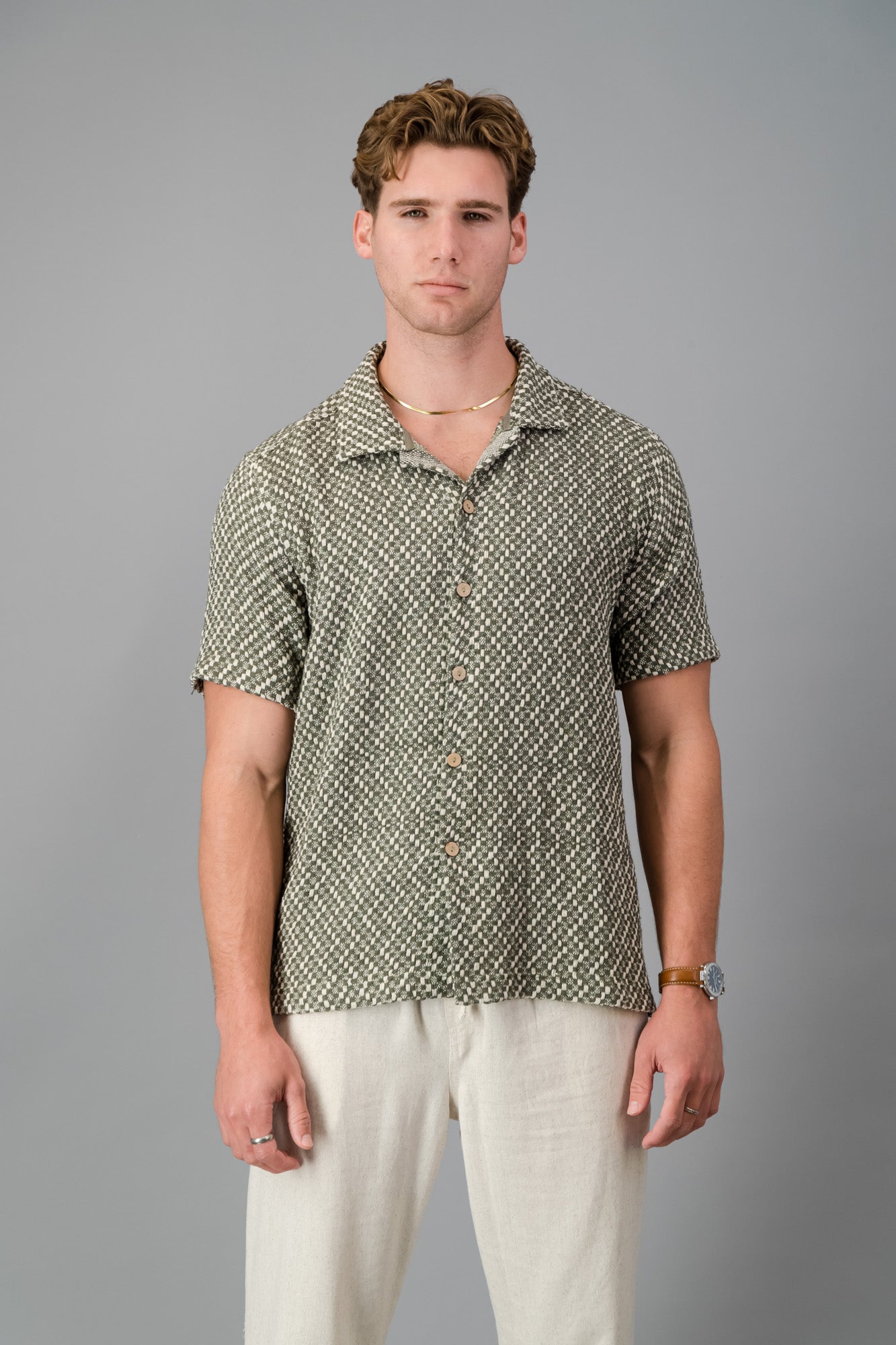 SS Shirt Cotton Hopsack Olive