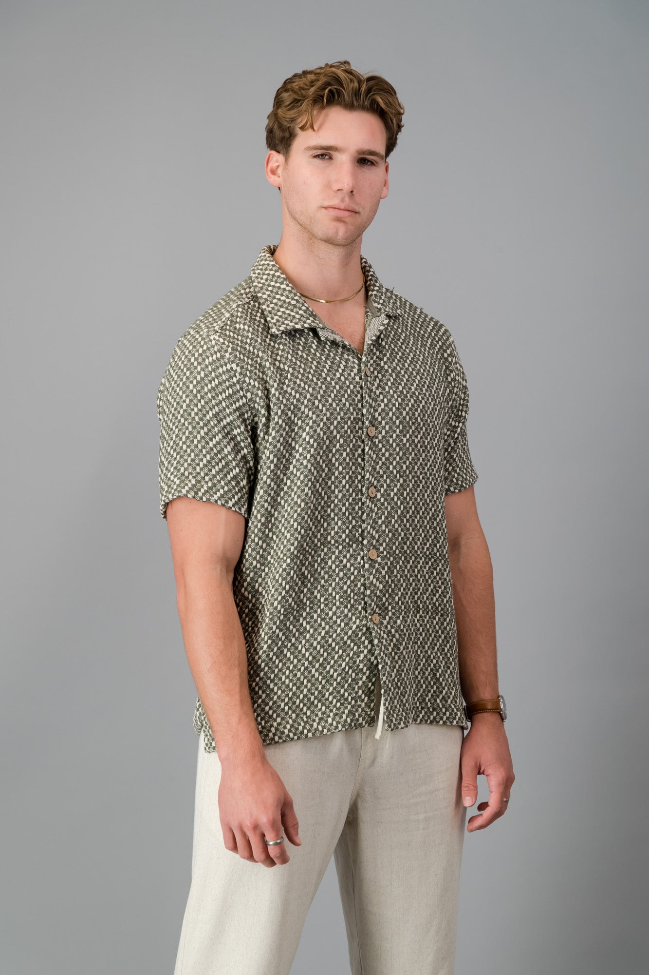 SS Shirt Cotton Hopsack Olive