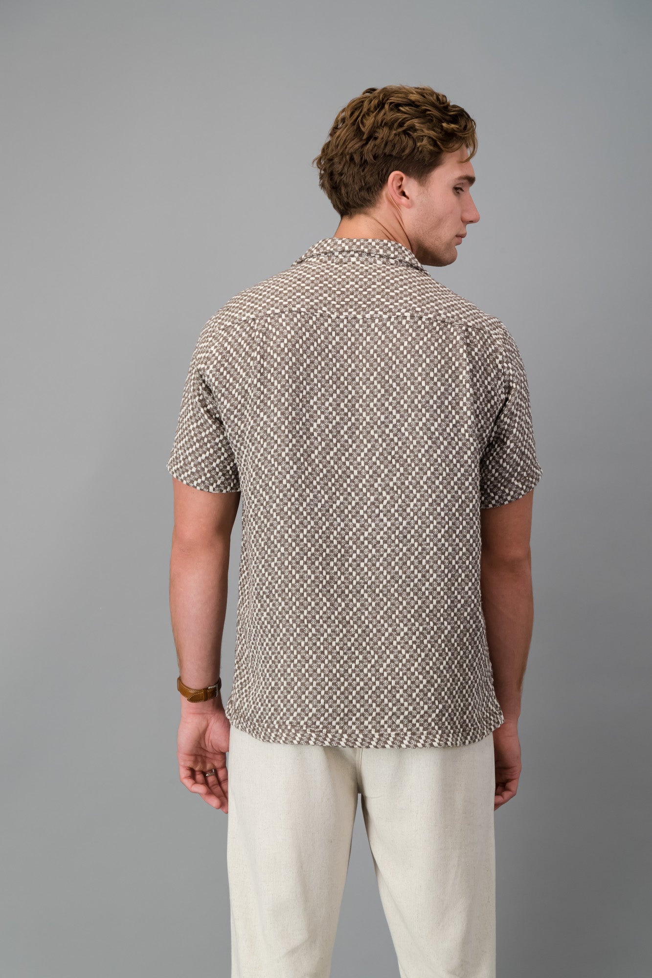 SS Shirt Cotton Hopsack Taupe