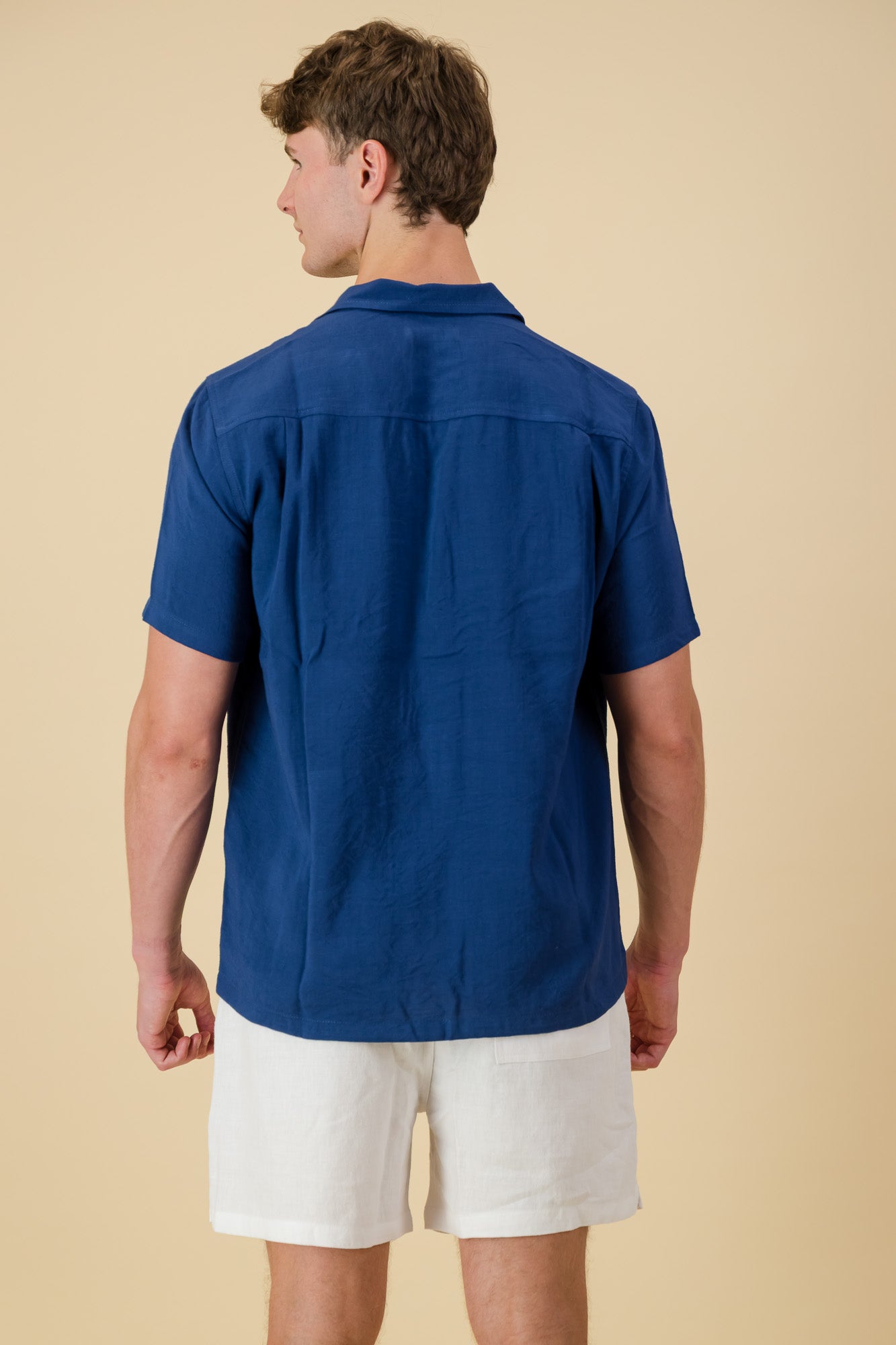 Linen-Look Viscose Shirt Denim