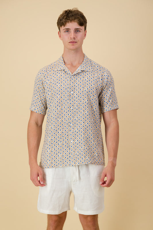 Linen Viscose Shirt Beige Eye