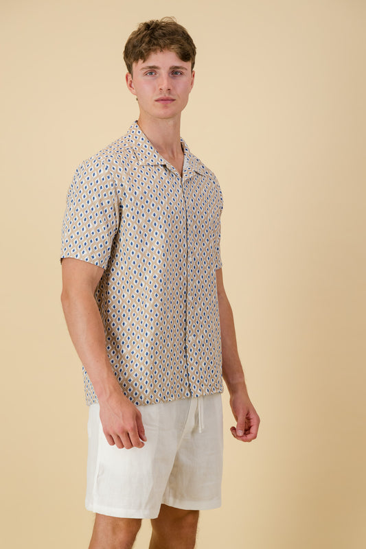 Linen Viscose Shirt Beige Eye