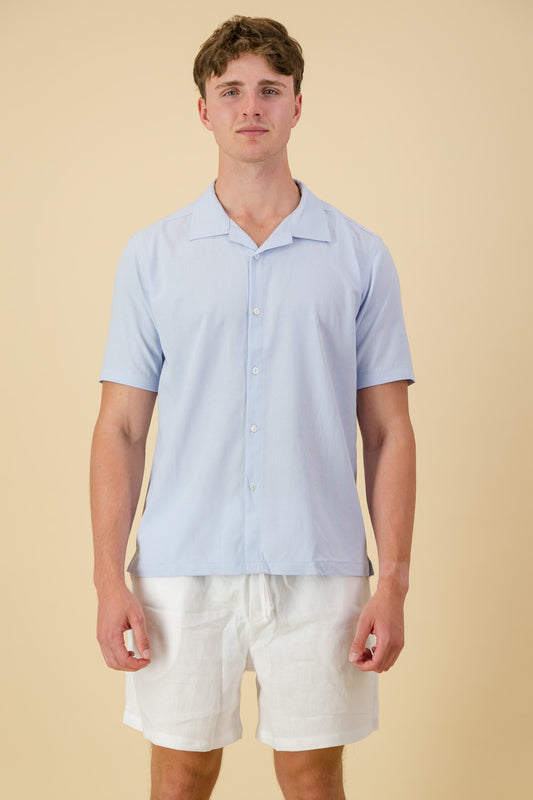 Linen Viscose Shirt Ice Blue