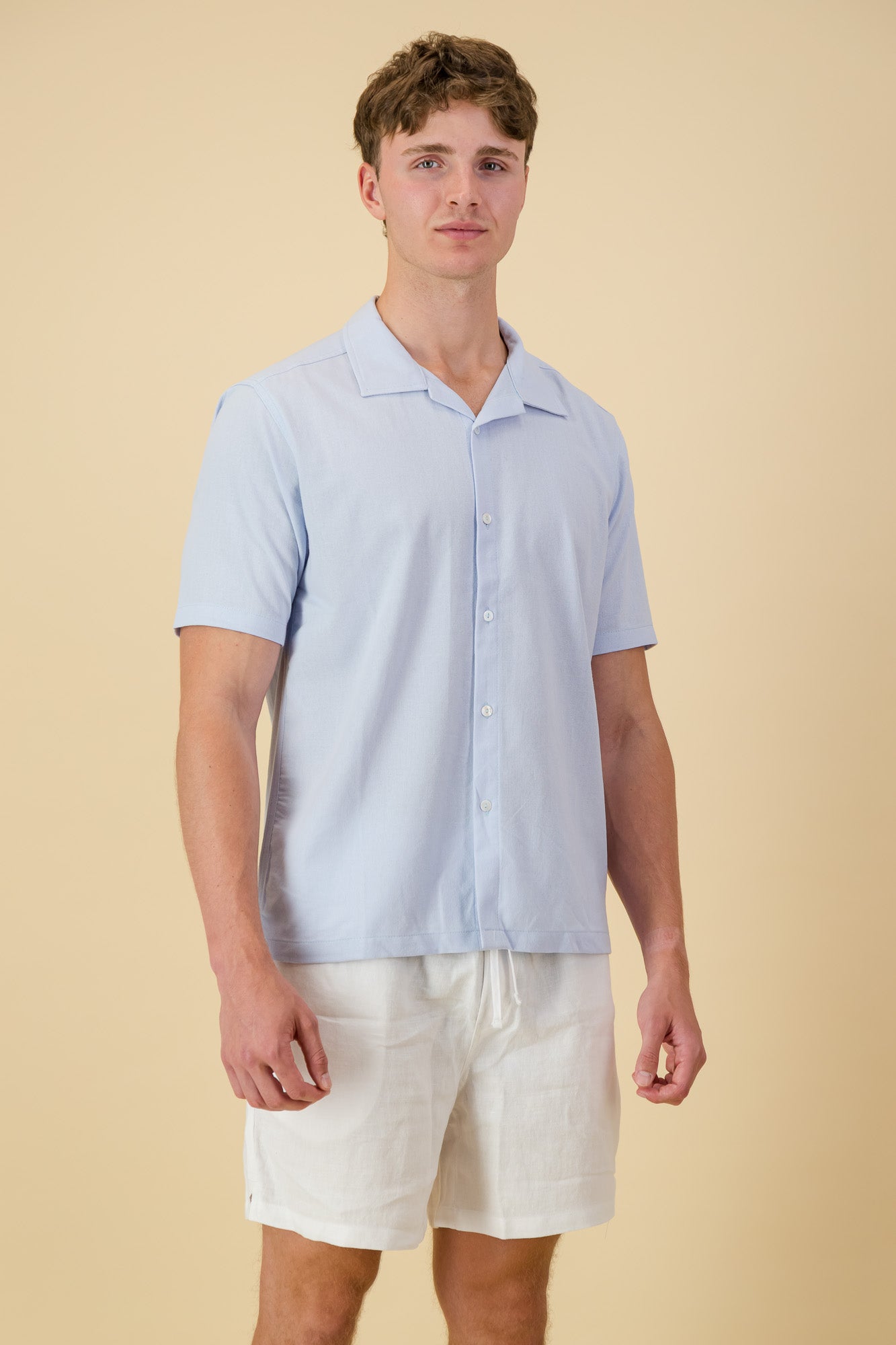 Linen Viscose Shirt Ice Blue