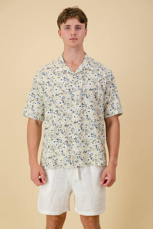 Linen Viscose Shirt Sand Daisy