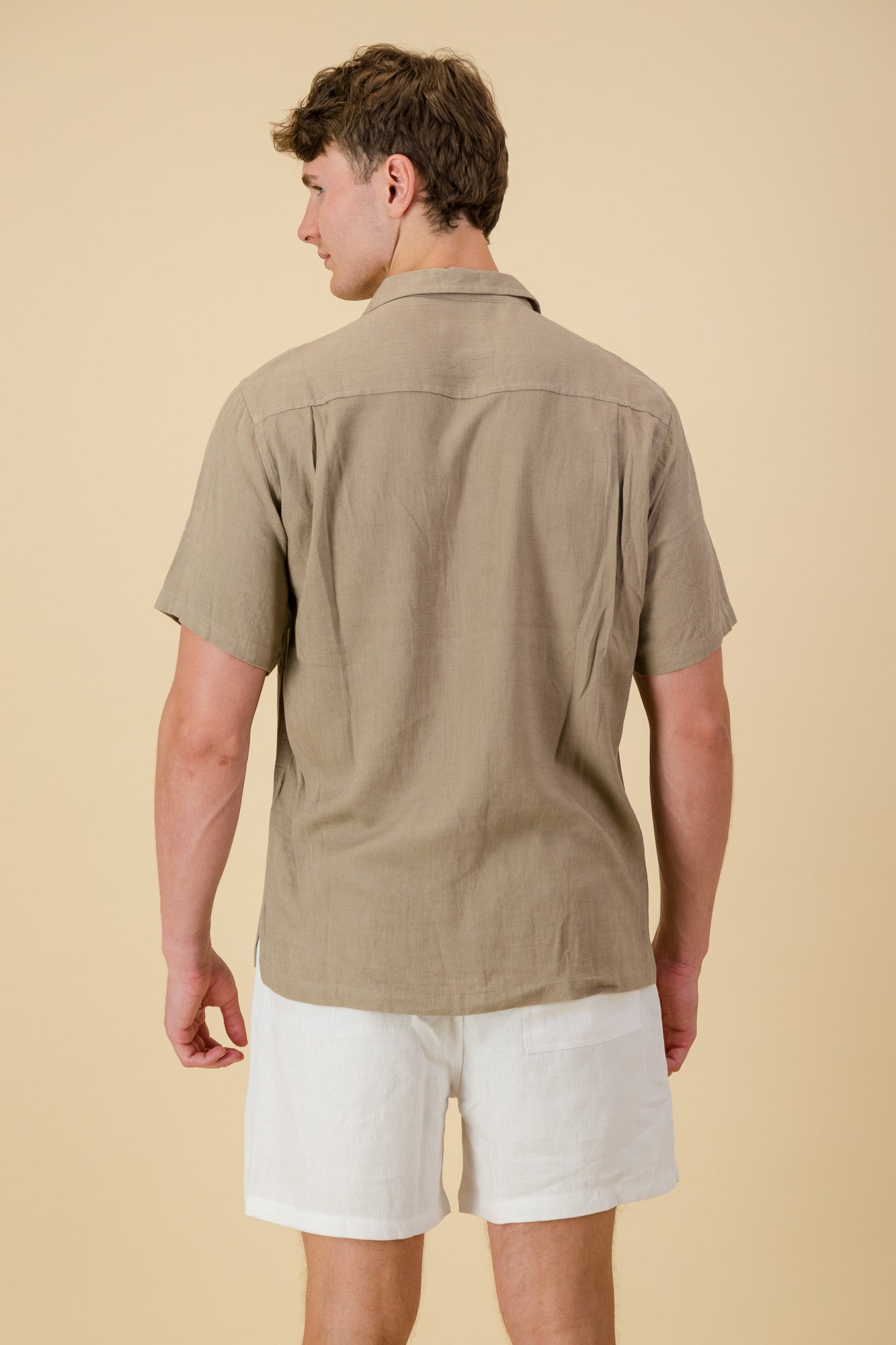 Linen Viscose Shirt Taupe