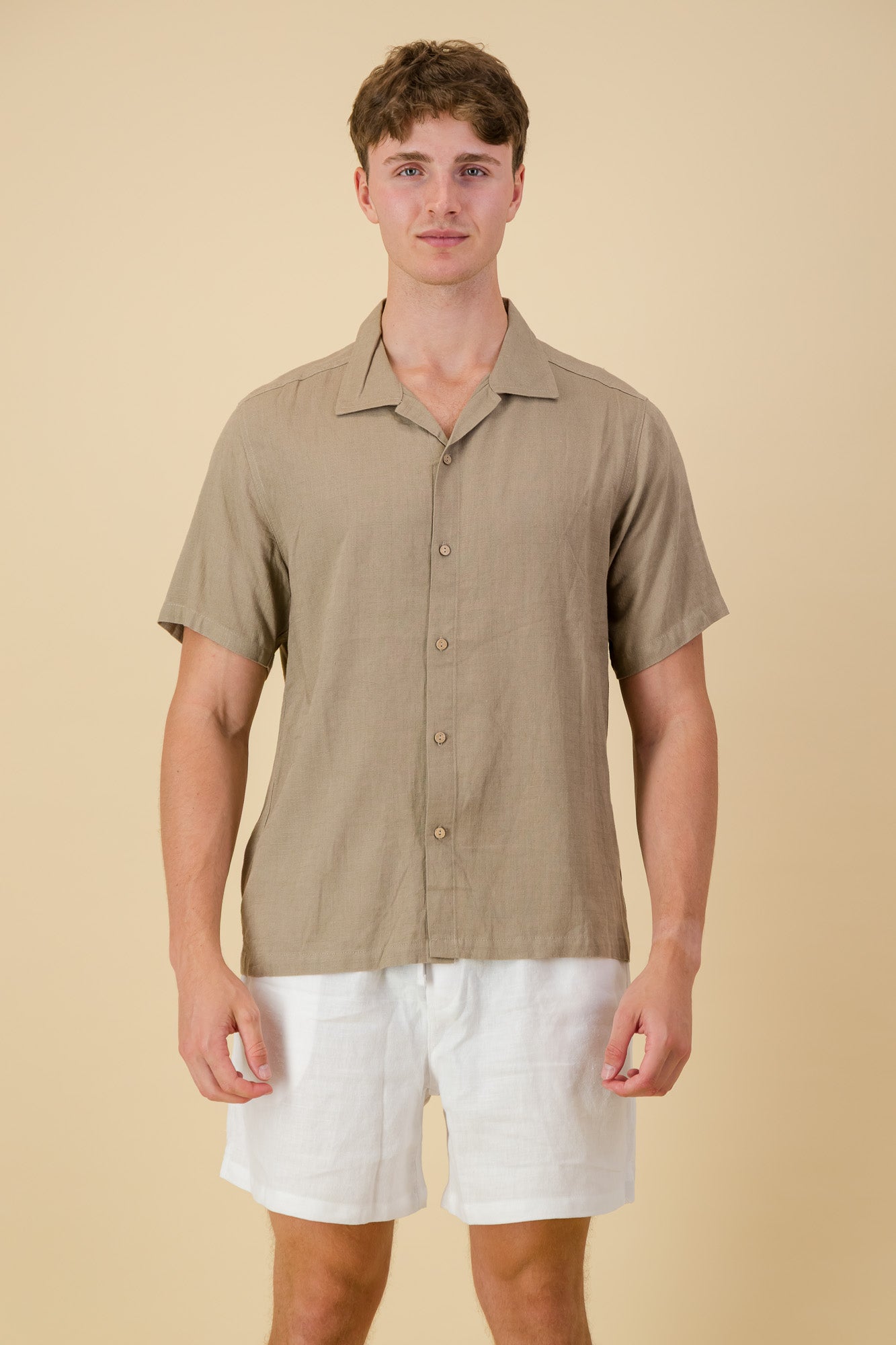 Linen Viscose Shirt Taupe