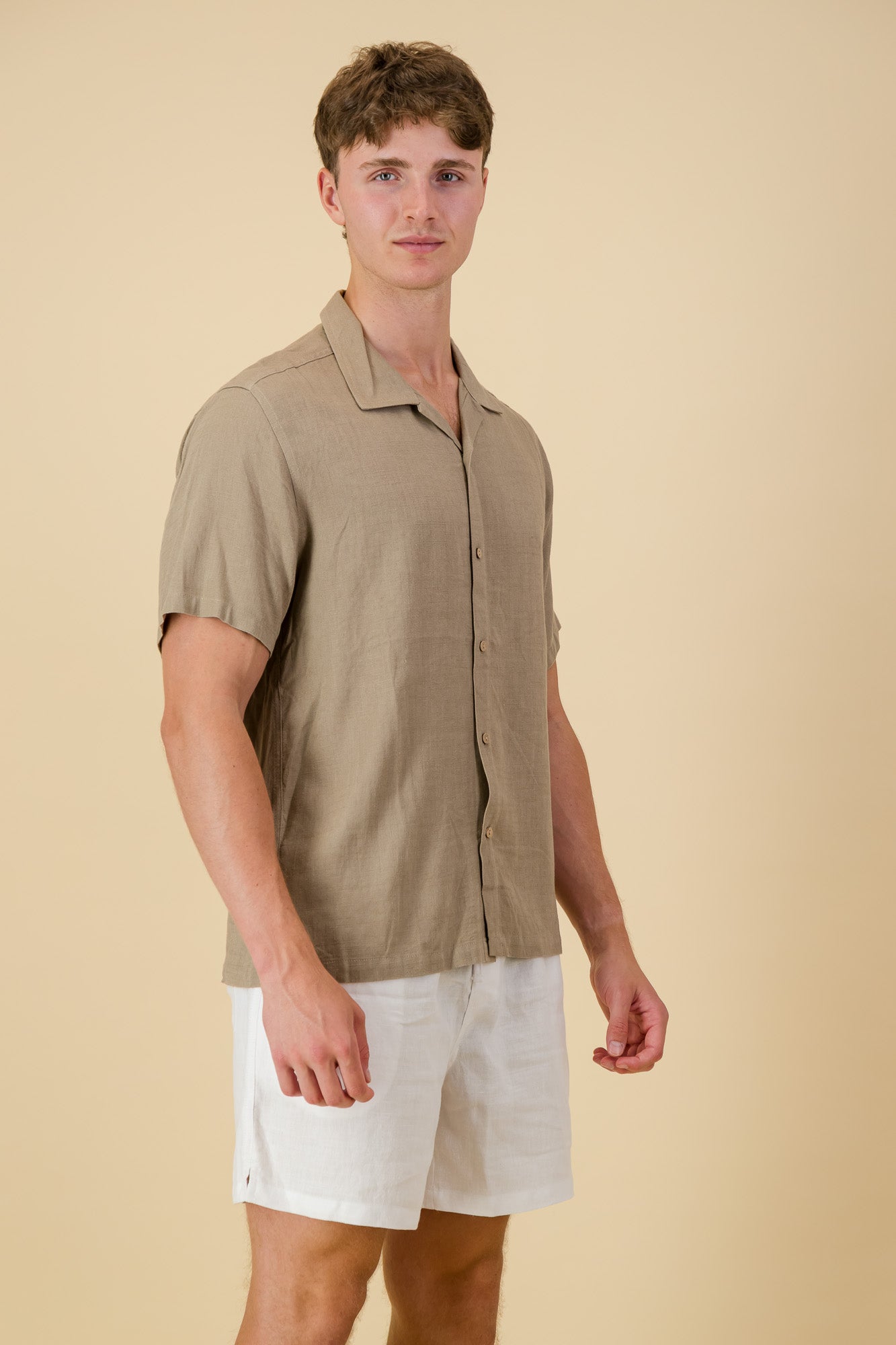 Linen Viscose Shirt Taupe