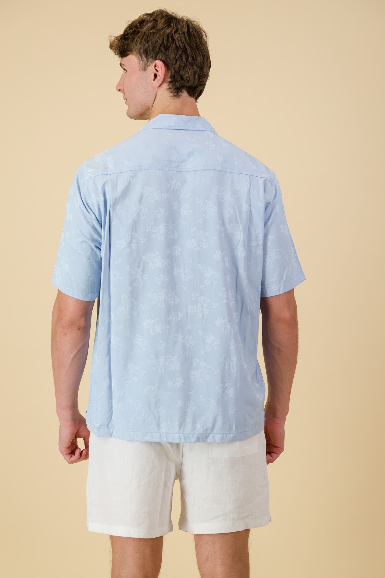 Viscose Shirt Jacquard Sky Floral