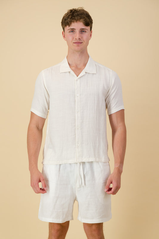 Viscose Twill Shirt Off-White Melange
