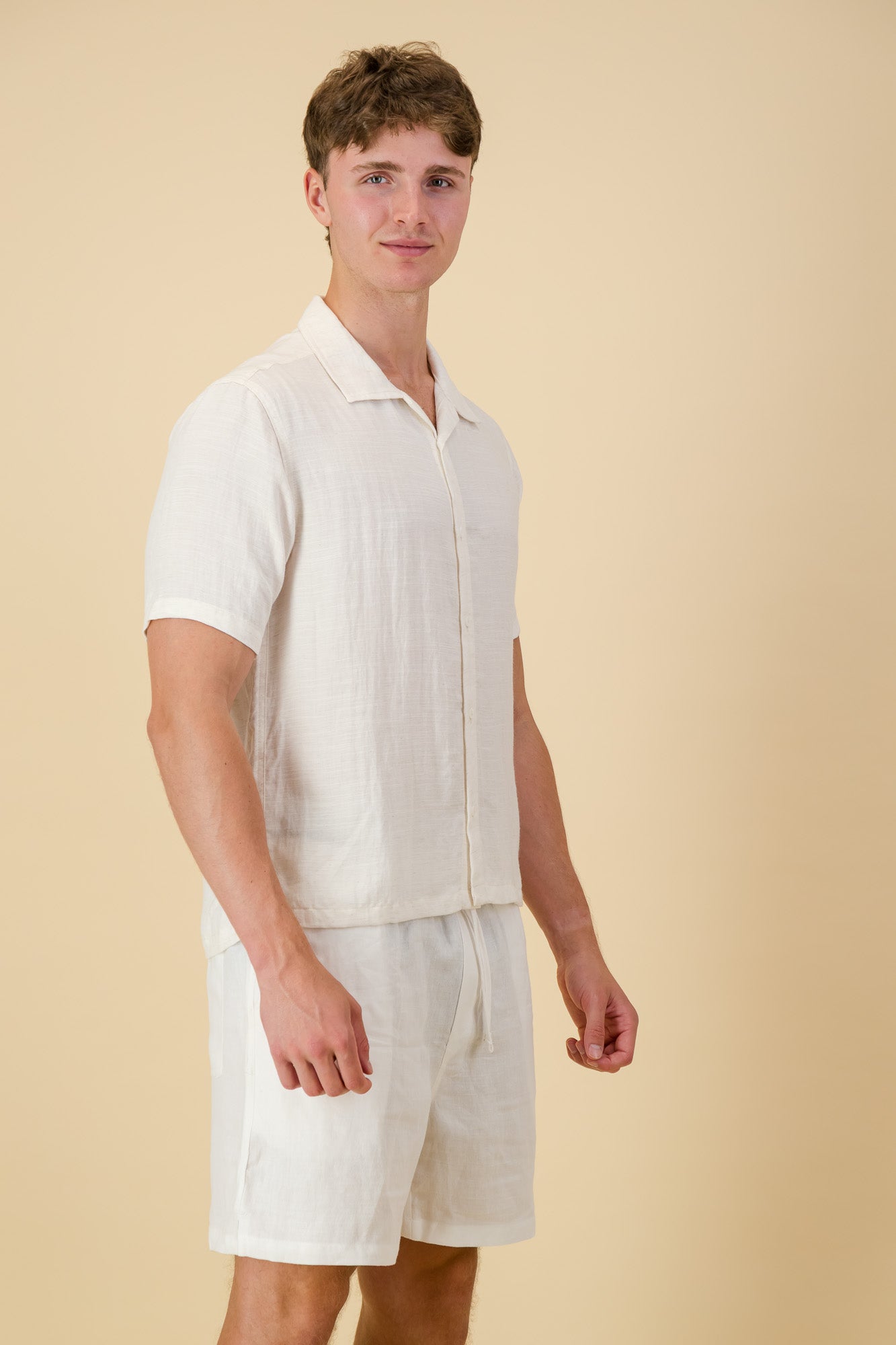 Viscose Twill Shirt Off-White Melange