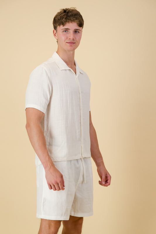 Viscose Twill Shirt Off-White Melange
