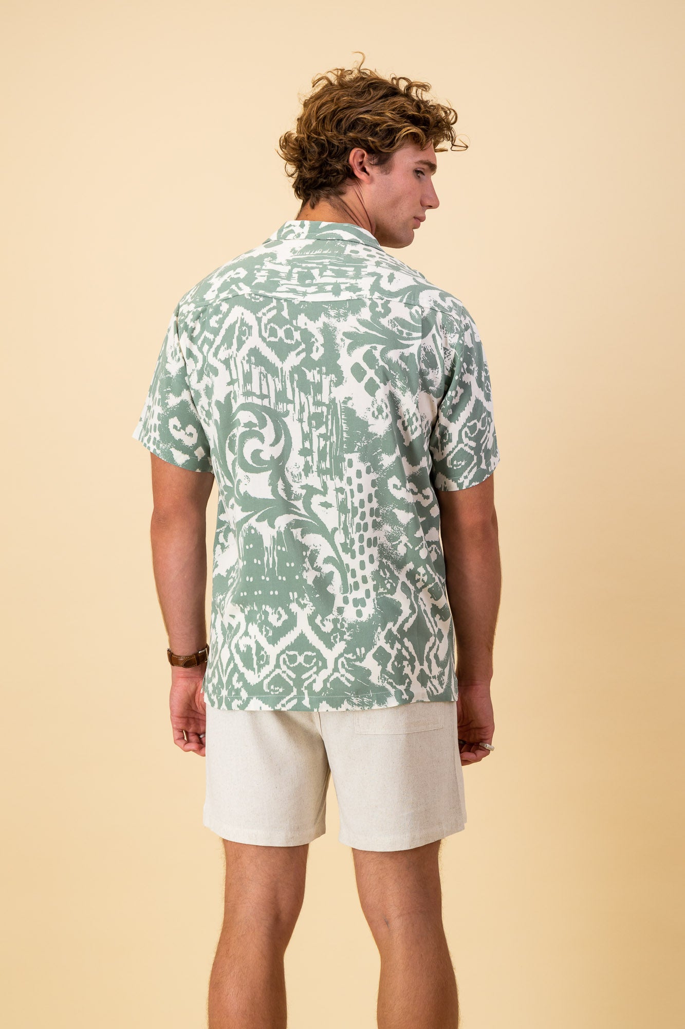 Smokey Green Aztec Viscose SS Shirt