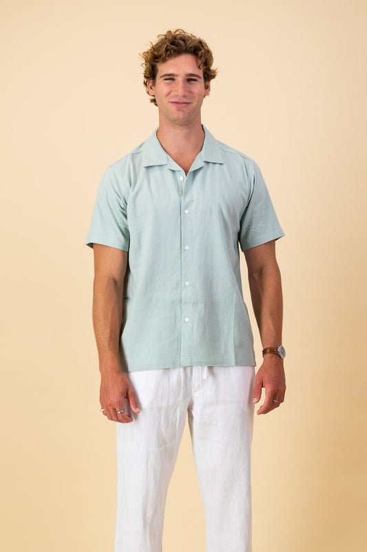 Linen Viscose Shirt Sage