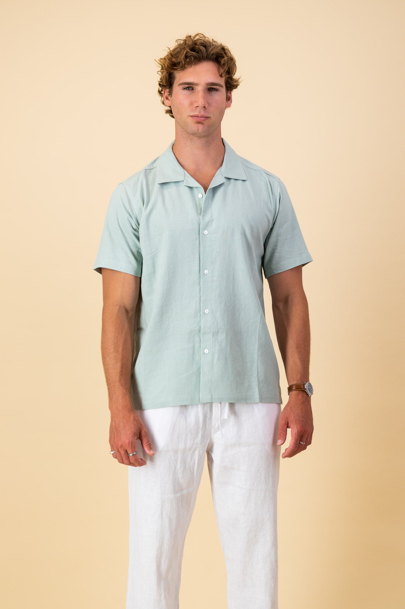 Linen Viscose Shirt Sage