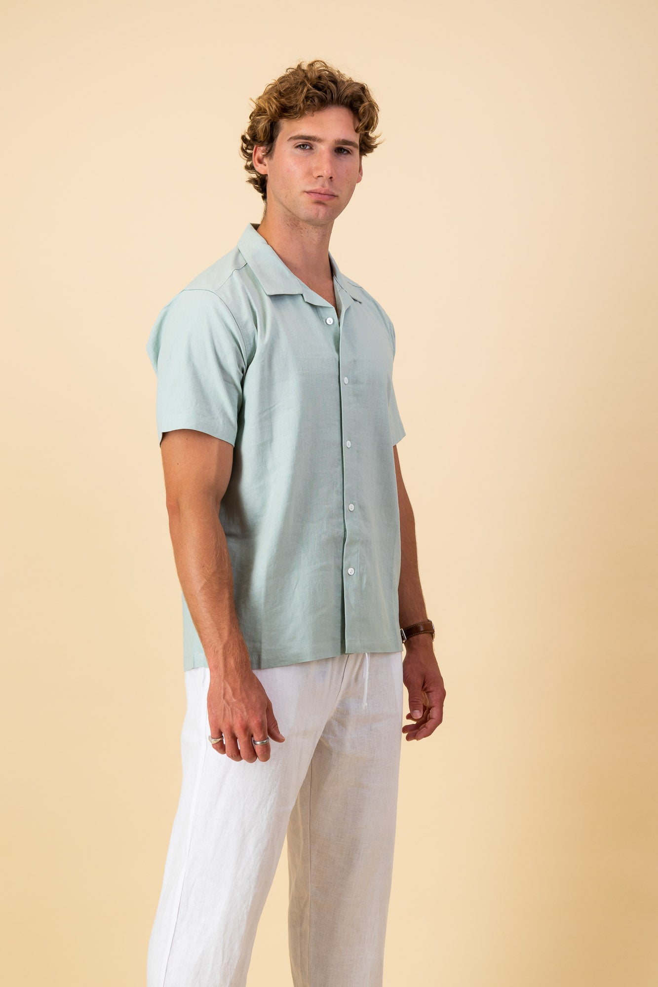 Linen Viscose Shirt Sage