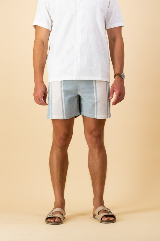 Cotton Shorts Seafoam Stripe