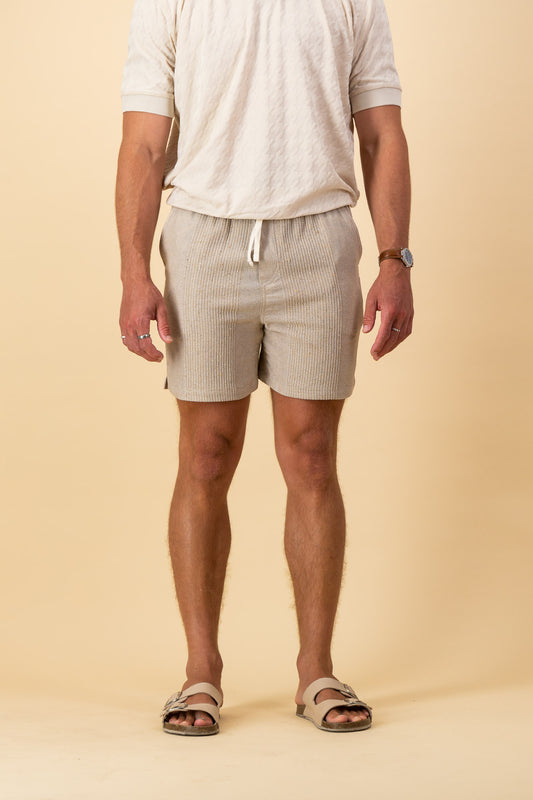 Cotton Shorts Sand Stripe