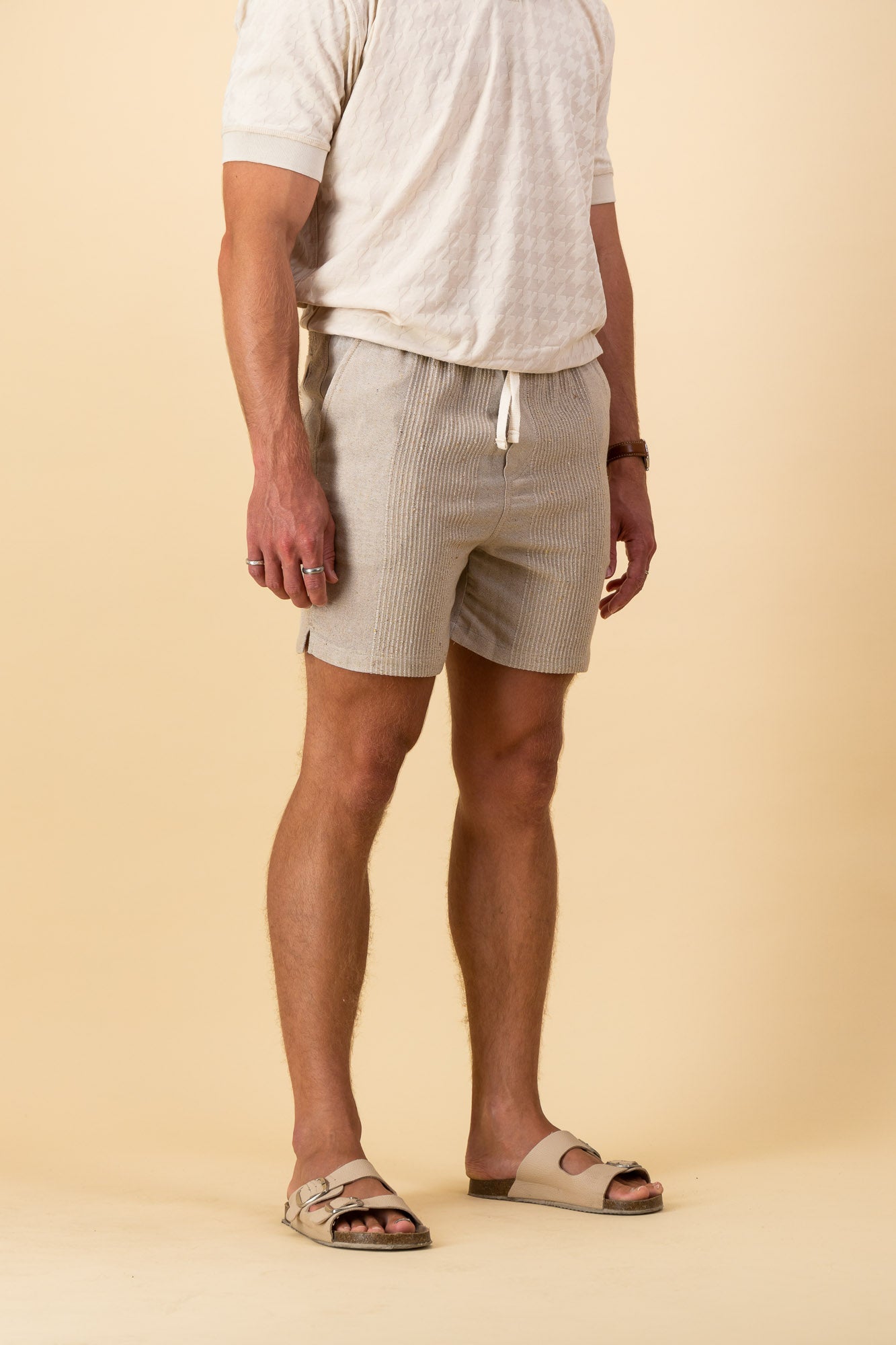 Cotton Shorts Sand Stripe