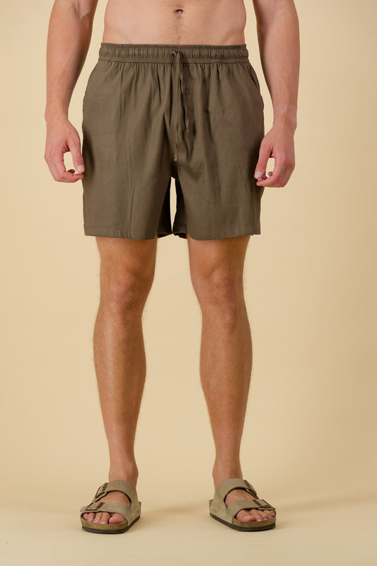 Comfort Linen Shorts Chocolate