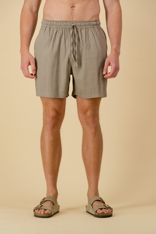 Comfort Linen Shorts Taupe