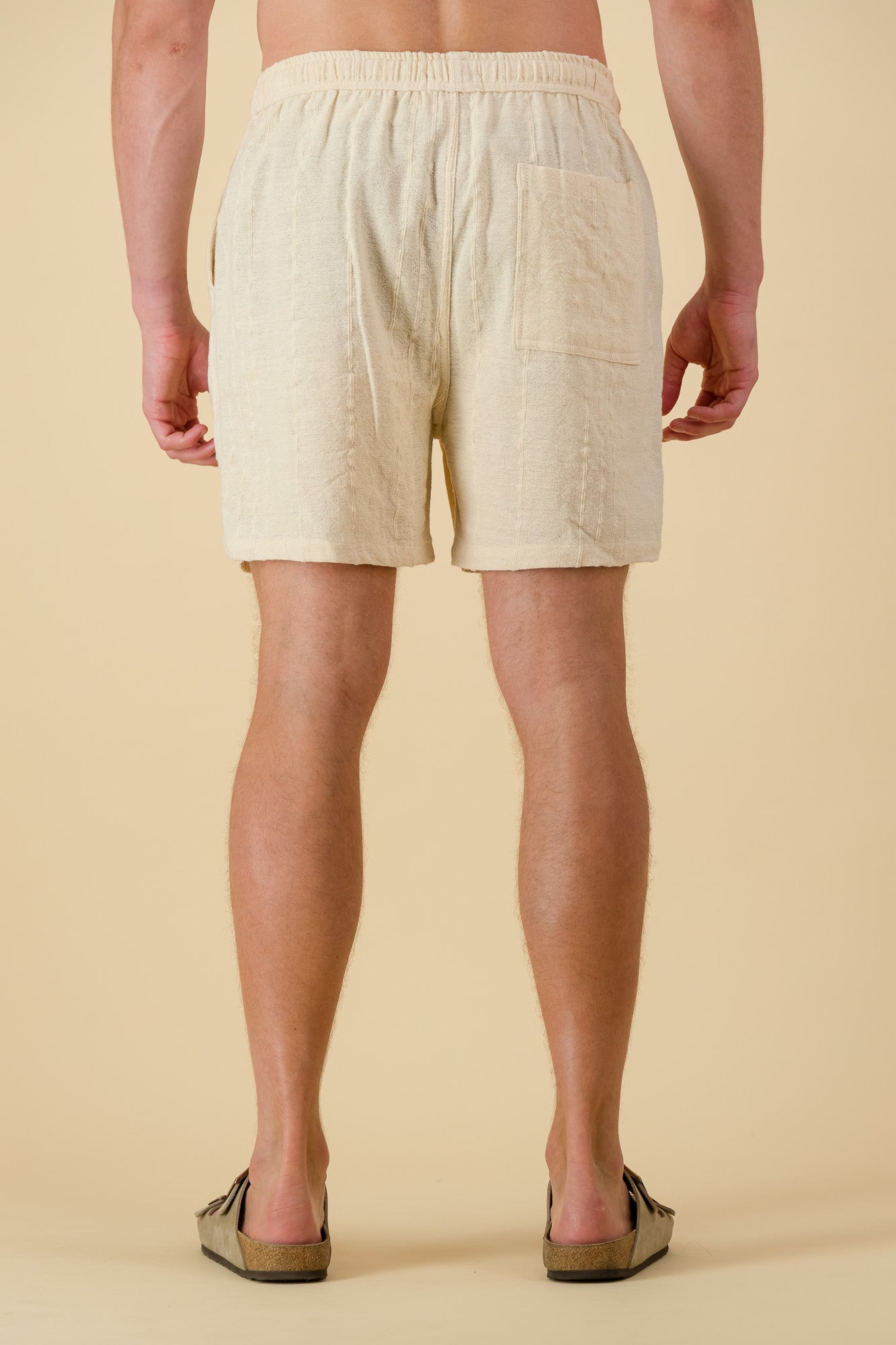 Cotton Cord Shorts Cream
