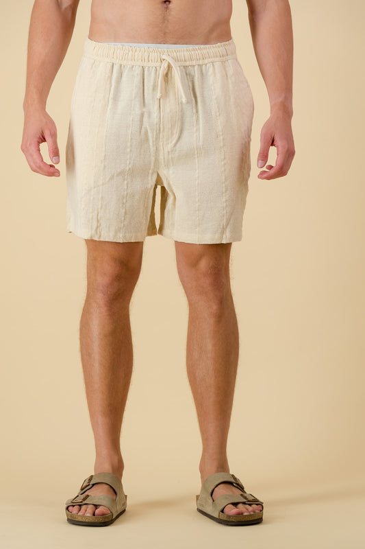 Cotton Cord Shorts Cream