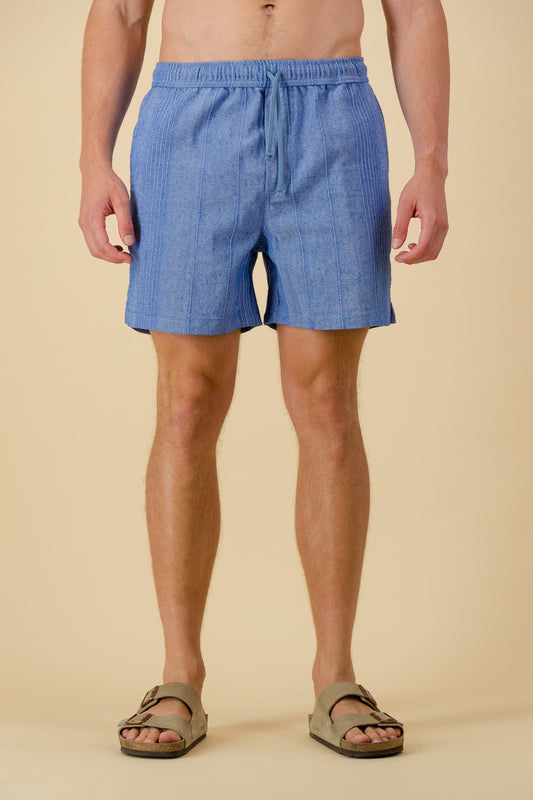 Cotton Cord Shorts Blue
