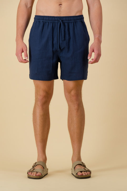 Cotton Shorts Navy Mesh
