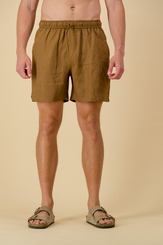 Linen Shorts Cinnamon