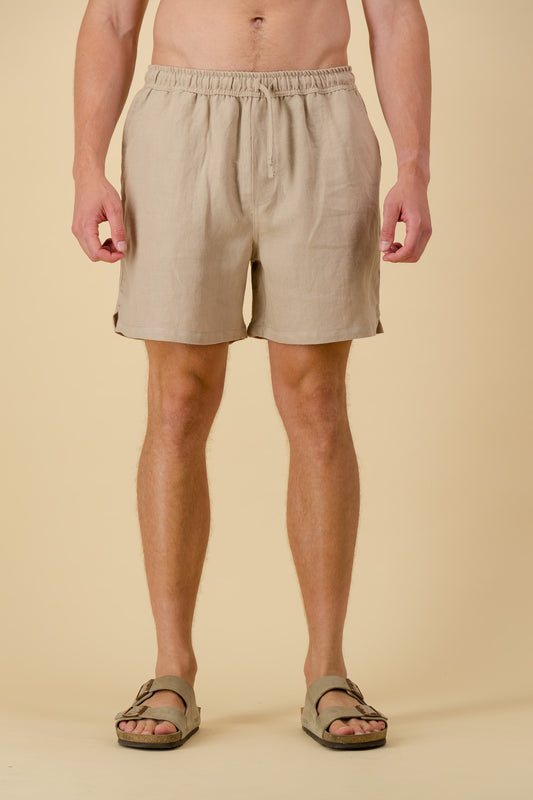Linen Twill Shorts Clay