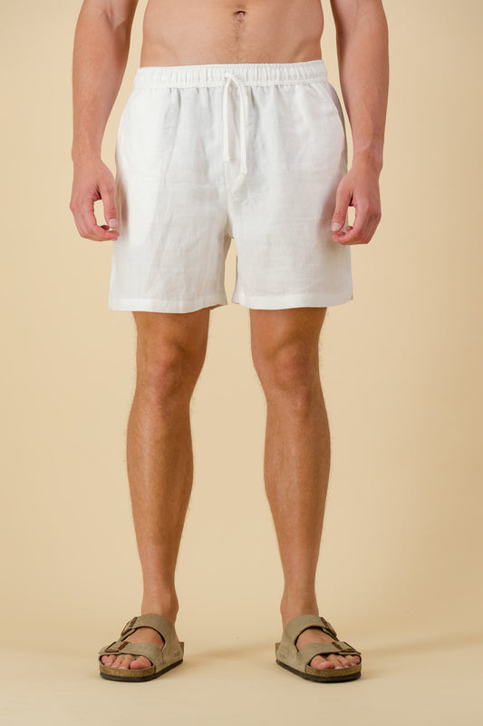 Linen Twill Shorts Off-White