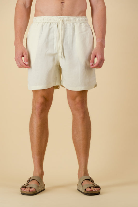 Linen Viscose Shorts Cream