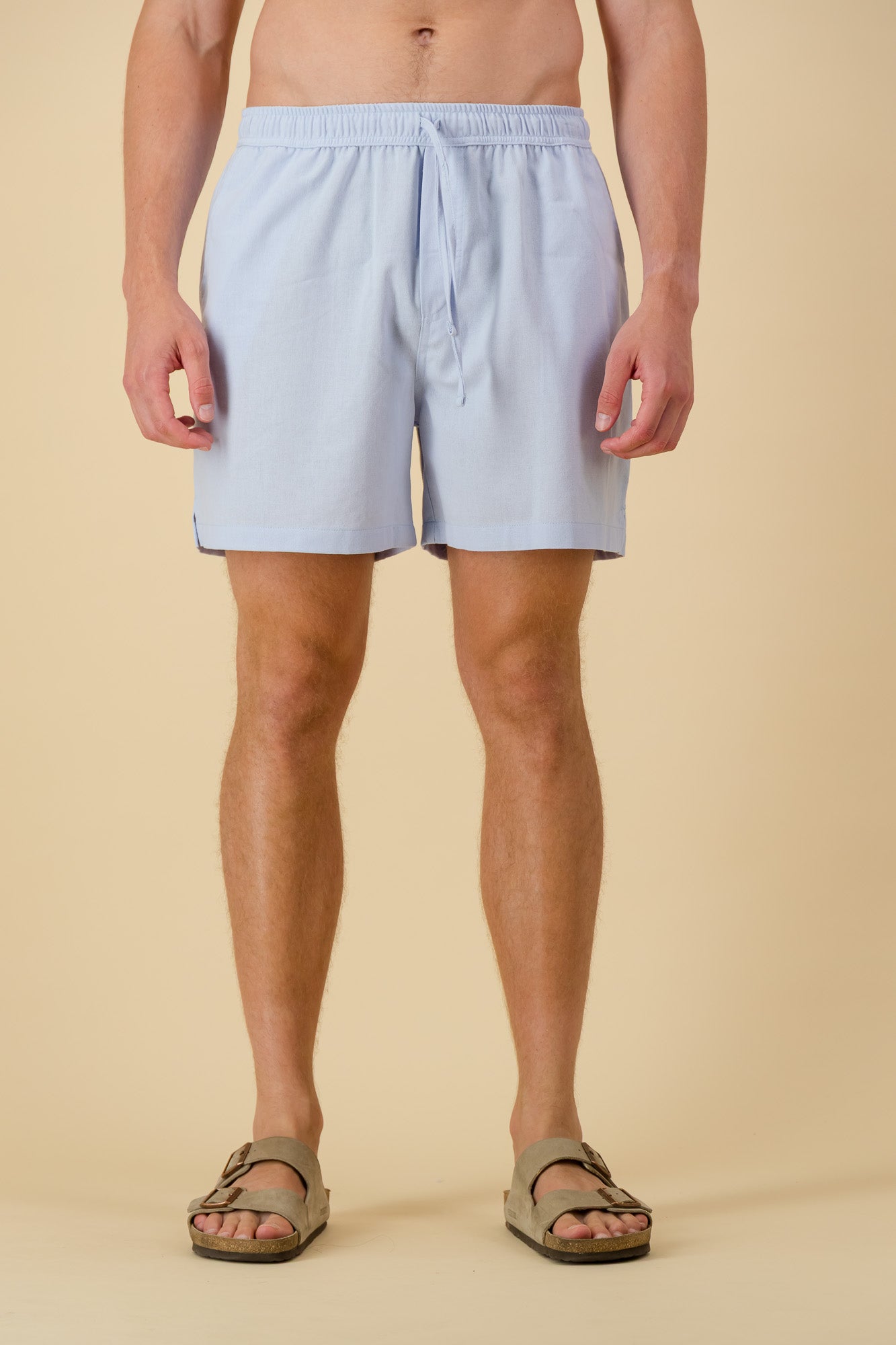 Linen Viscose Shorts Ice Blue
