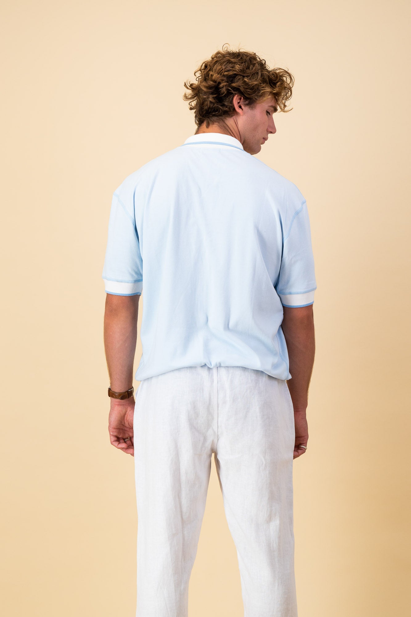 Sky Blue Cotton Interlock SS Polo