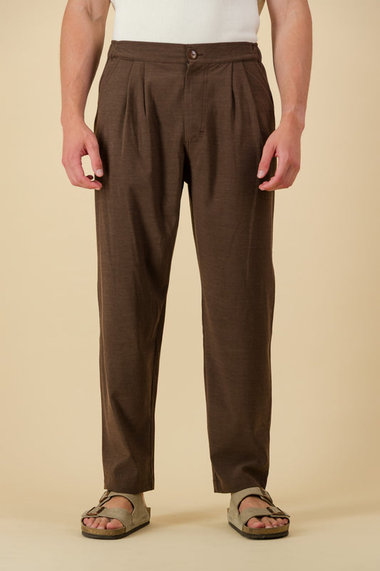 Comfort Vintage Pants Poly Viscose Chocolate