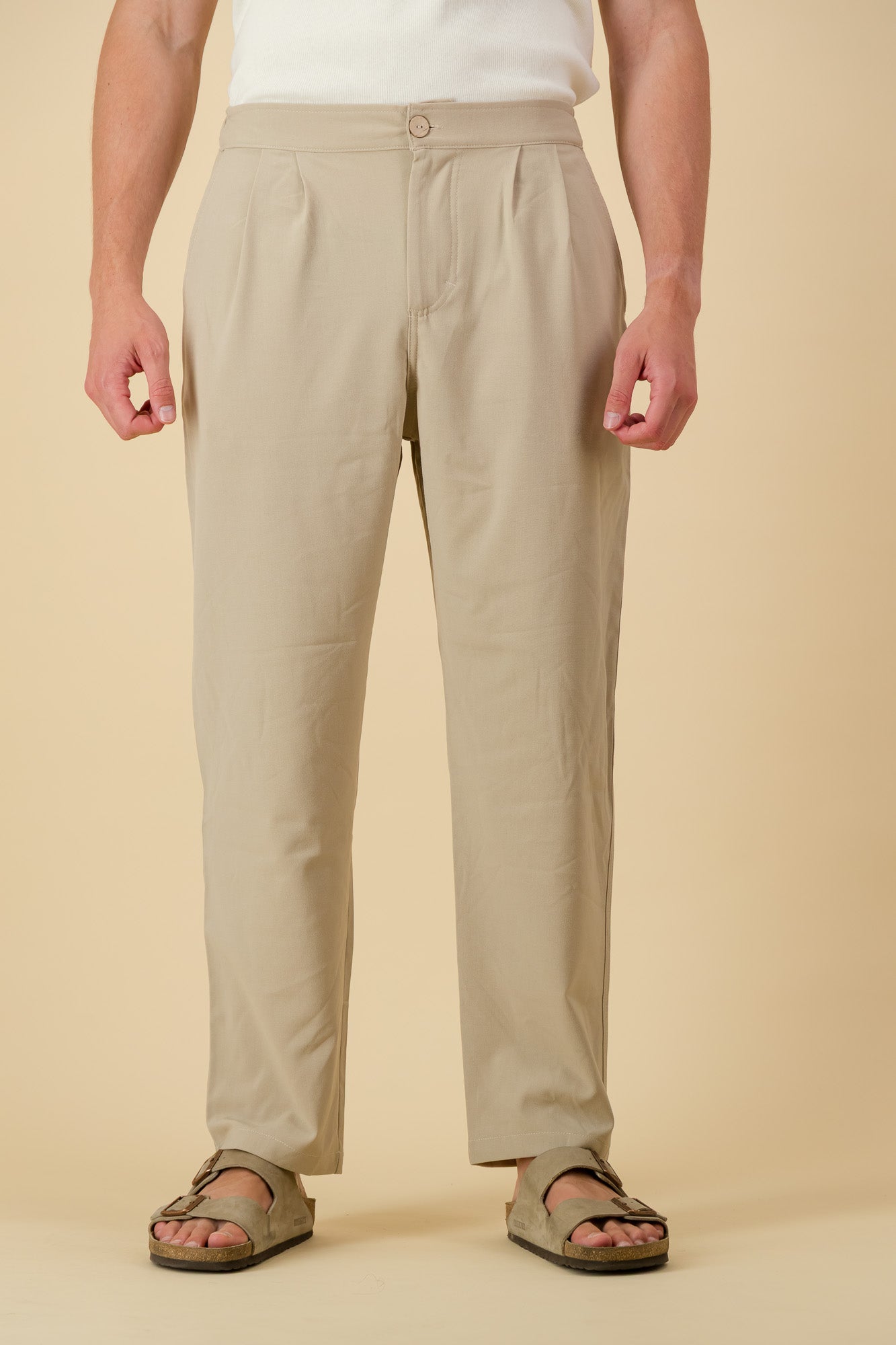 Comfort Vintage Pants Poly Viscose Sand