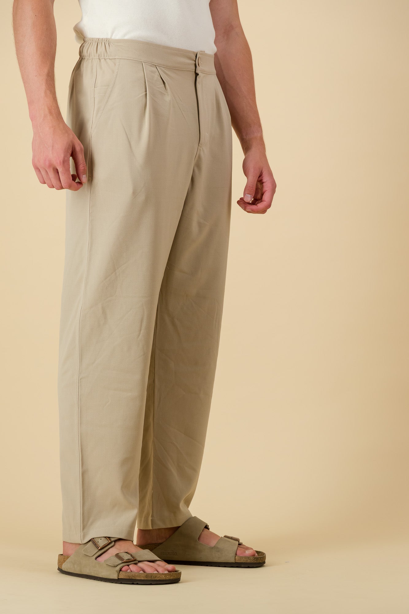 Comfort Vintage Pants Poly Viscose Sand