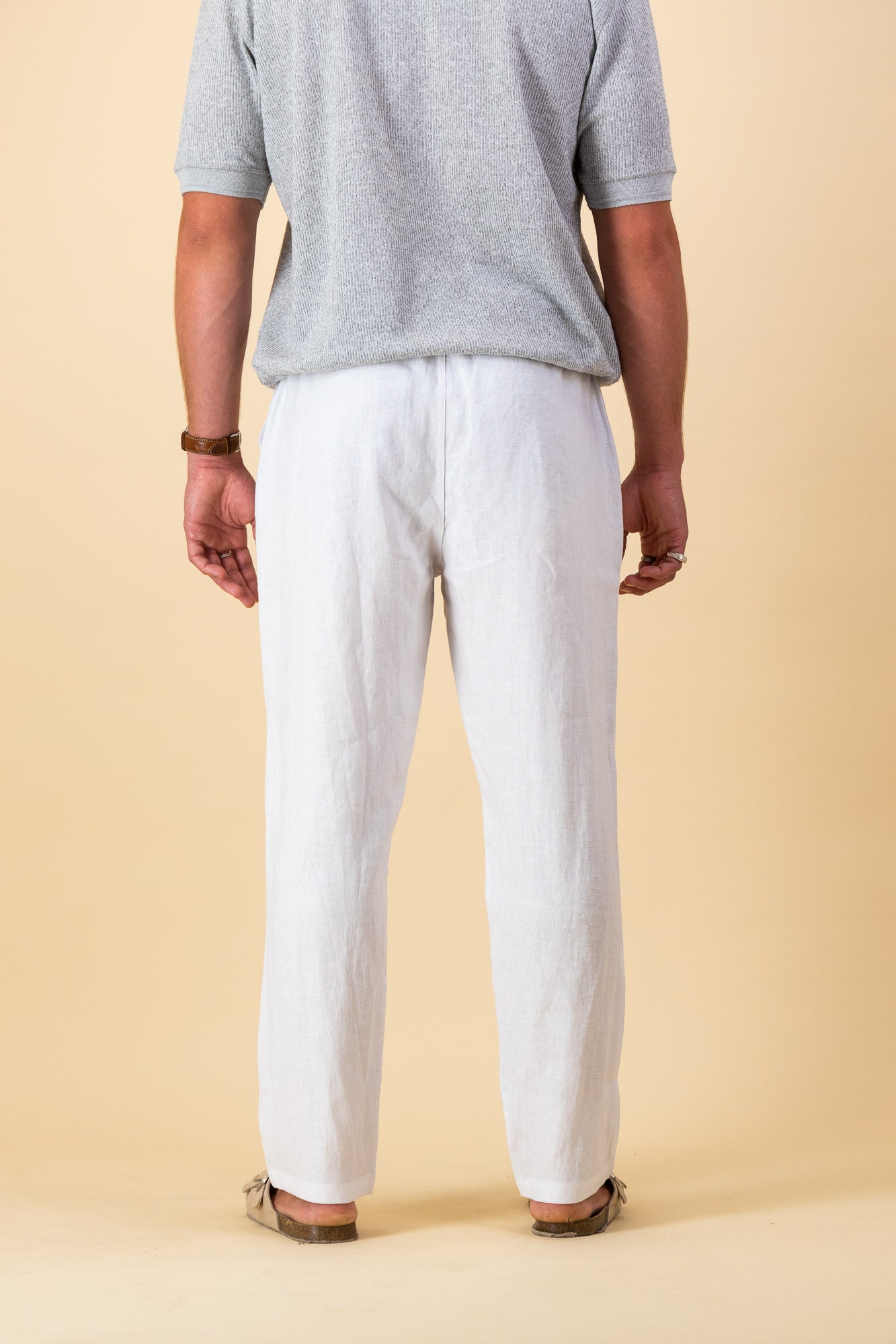 Linen Comfort Pants Pure White