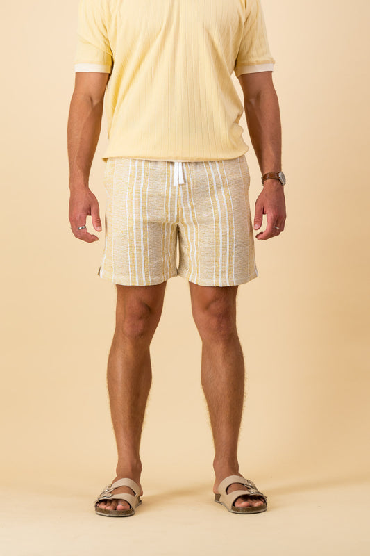 Cotton Shorts Yellow Stripe