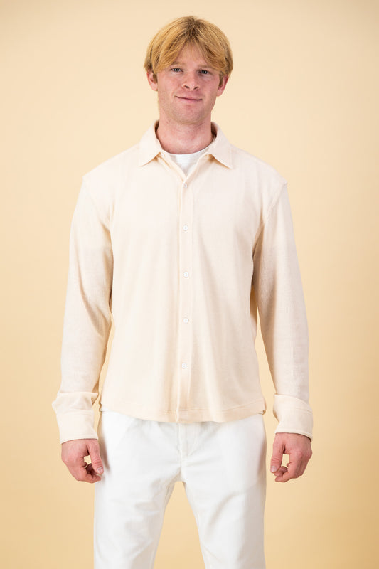 LS Shirt Cream Rib Knit