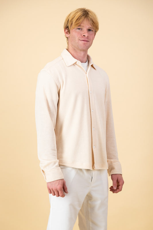 LS Shirt Cream Rib Knit