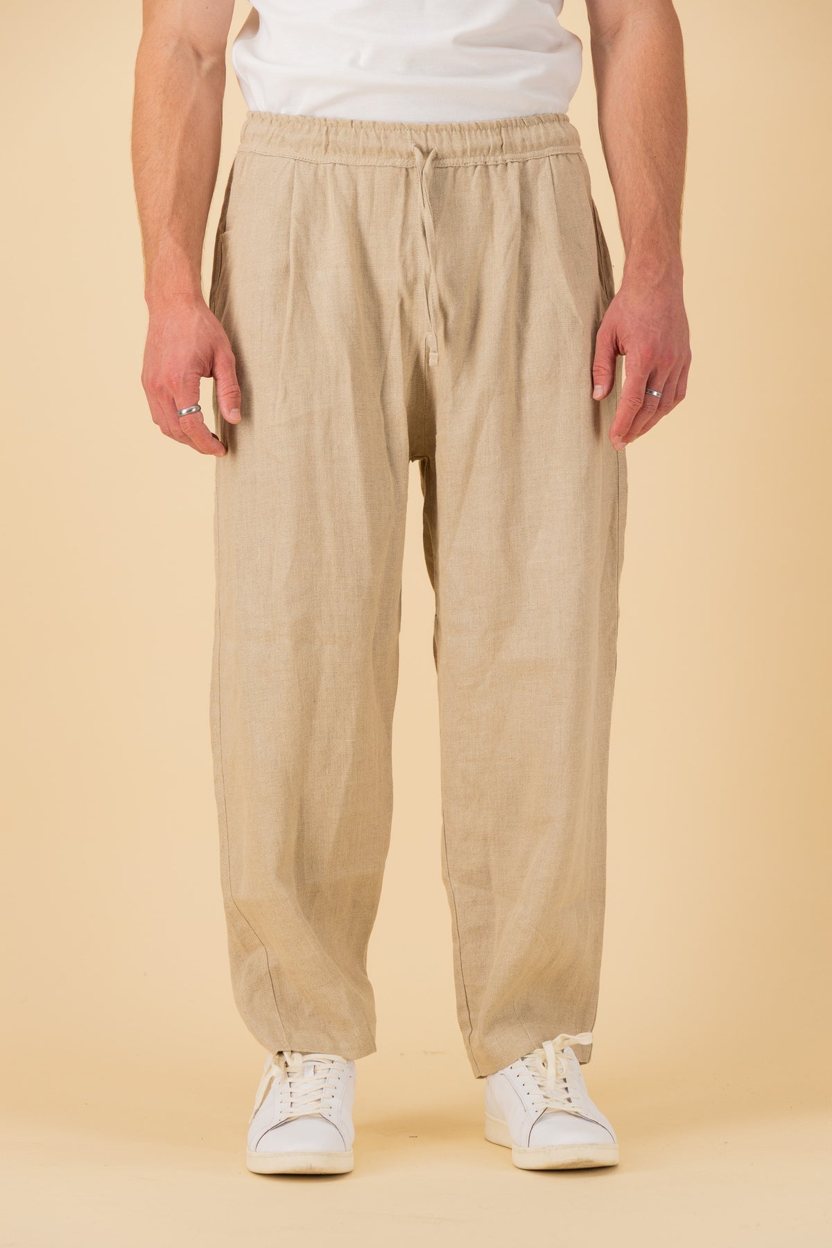 Barrel 100% Linen HW Gauze Natural, front view