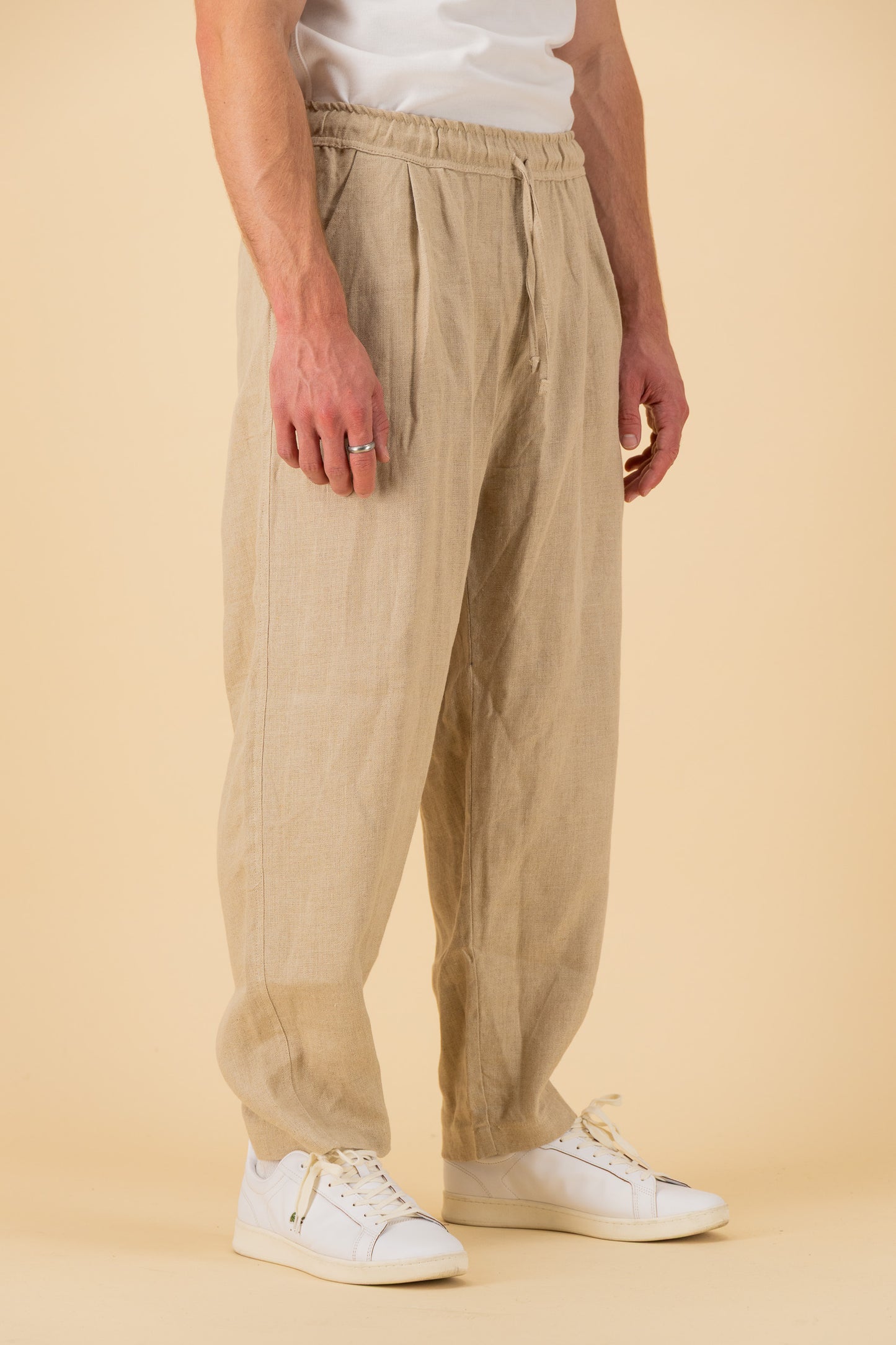 Barrel 100% Linen HW Gauze Natural, side view