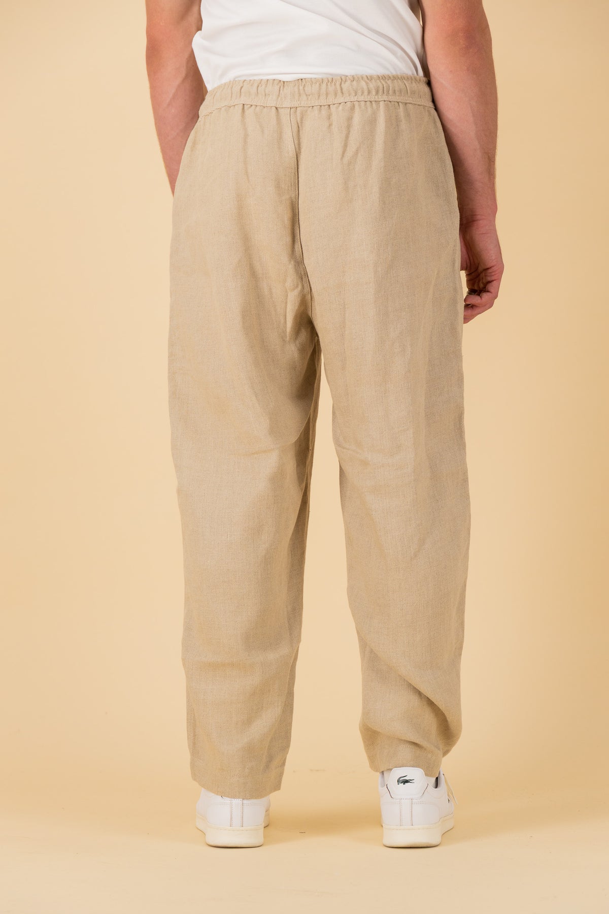 Barrel 100% Linen HW Gauze Natural, back view