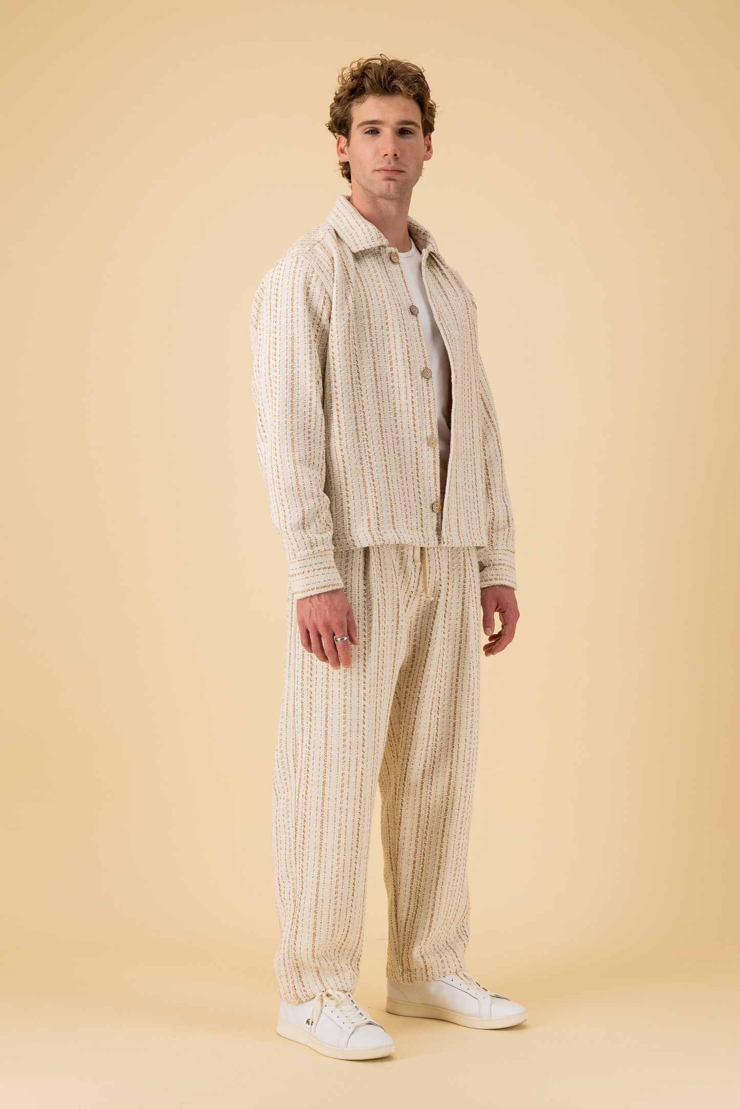 Barrel Acrylic Tweed Caramel Stripe, alternate view